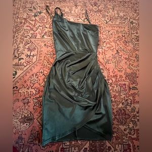 Green Silk Dress with Zipper